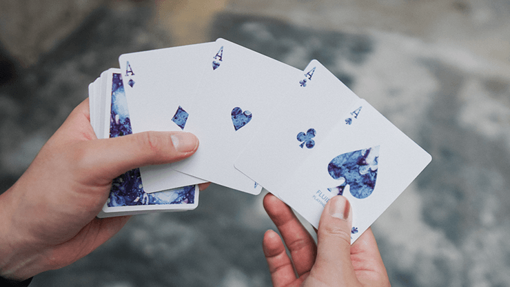 PlayingCardDecks.com-Fluid Art Blue Playing Cards TCC