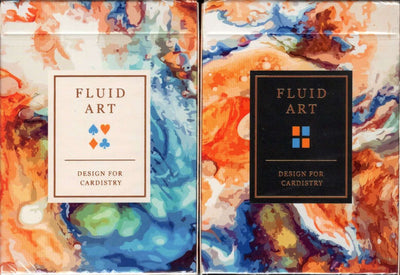 PlayingCardDecks.com-Fluid Art Orange Playing Cards TCC