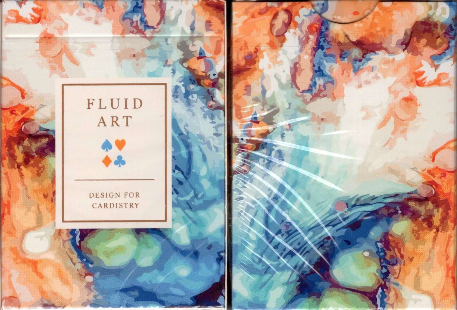 PlayingCardDecks.com-Fluid Art Orange Playing Cards TCC: Standard