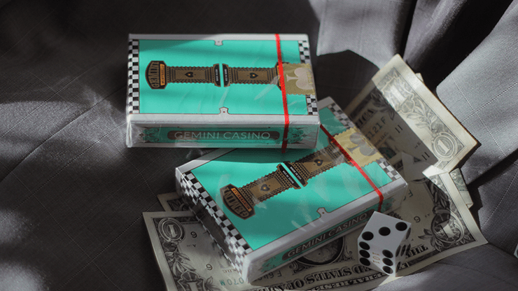 PlayingCardDecks.com-Gemini Casino Turquoise Playing Cards USPCC