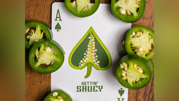 PlayingCardDecks.com-Gettin' Saucy Jalapeno Playing Cards USPCC
