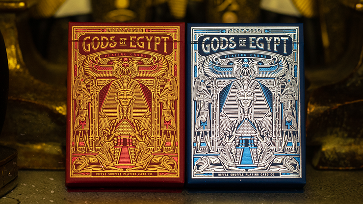PlayingCardDecks.com-Gods of Egypt Gilded Playing Cards 2 Deck Set TWPCC