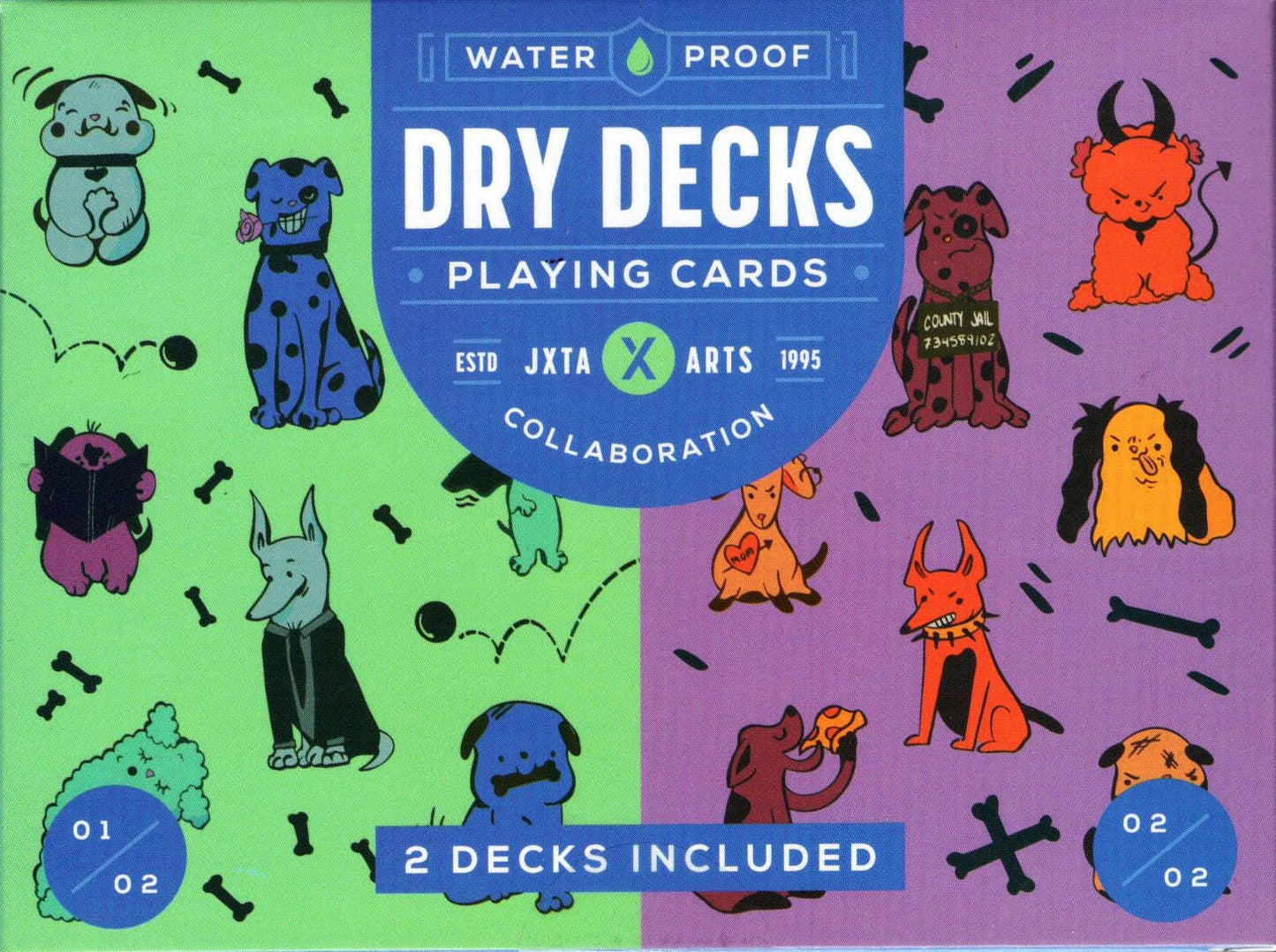 PlayingCardDecks.com-Good Boy / Bad Boy Dog Plastic Playing Cards 2 Deck Set