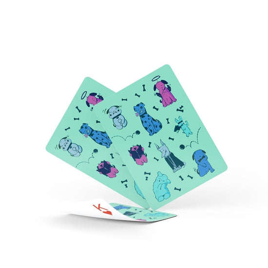 PlayingCardDecks.com-Good Boy / Bad Boy Dog Plastic Playing Cards 2 Deck Set