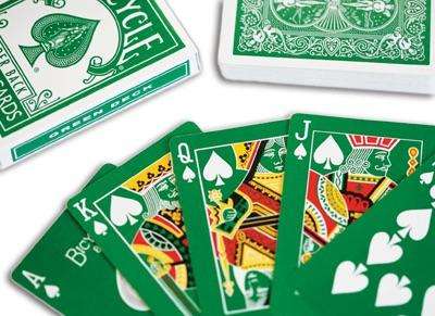 PlayingCardDecks.com-Green Deck v1 Cincinnati Printed Bicycle Playing Cards