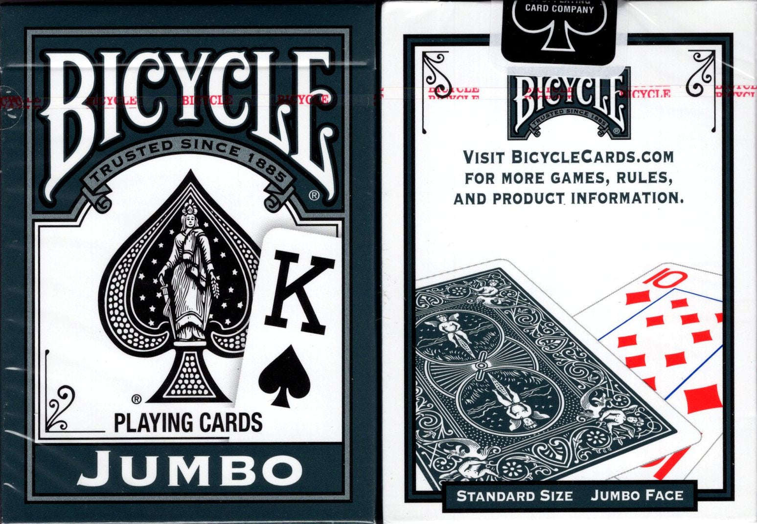 Grey Jumbo Index Bicycle Playing Cards - Main Image