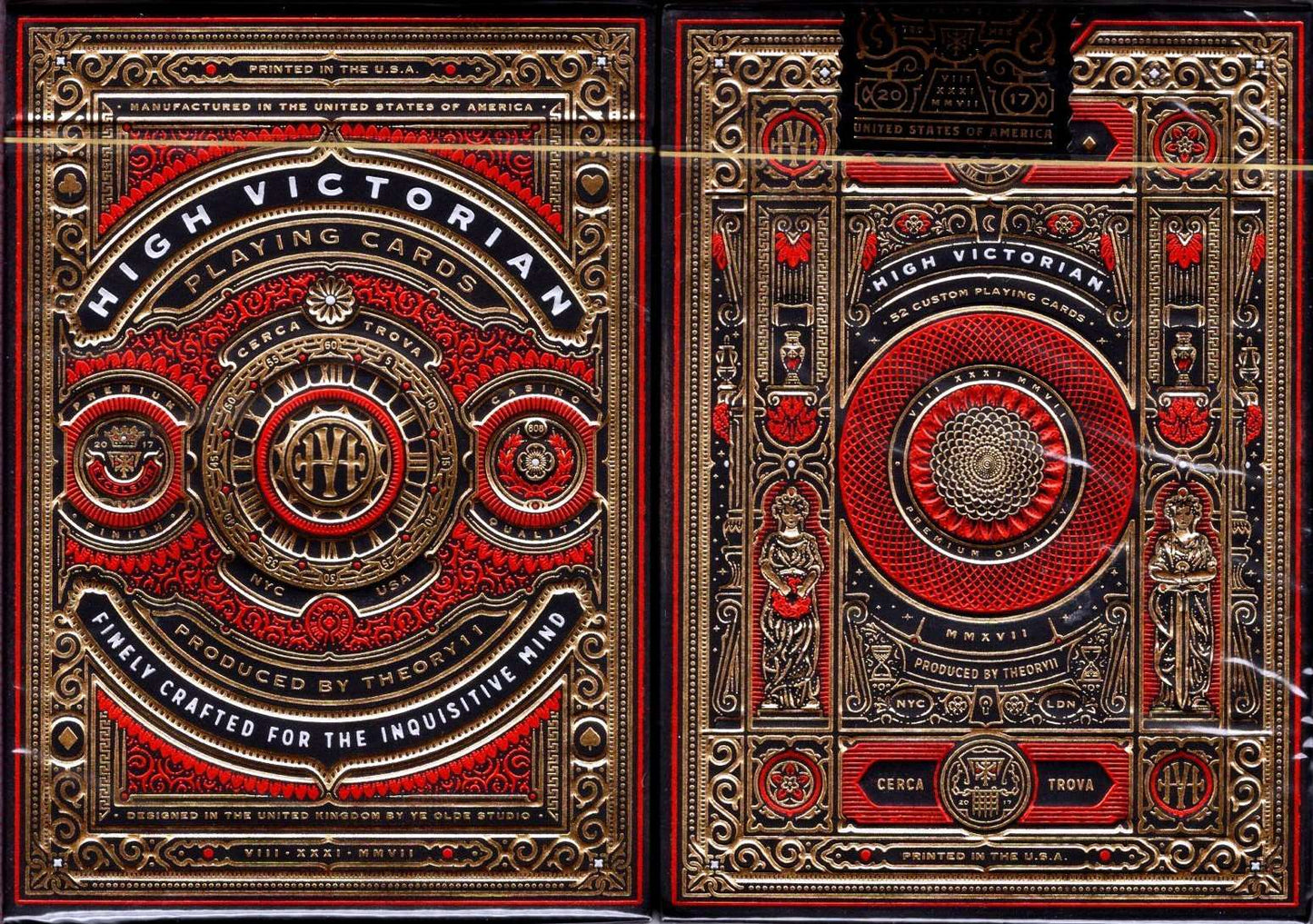 PlayingCardDecks.com-High Victorian Red Playing Cards USPCC