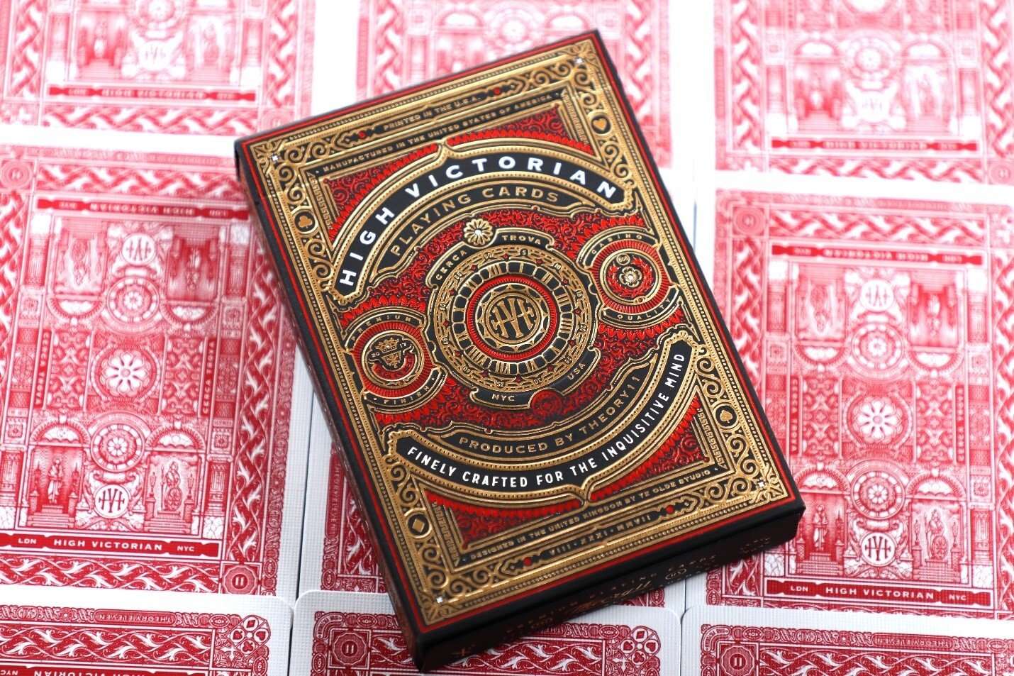 PlayingCardDecks.com-High Victorian Red Playing Cards USPCC