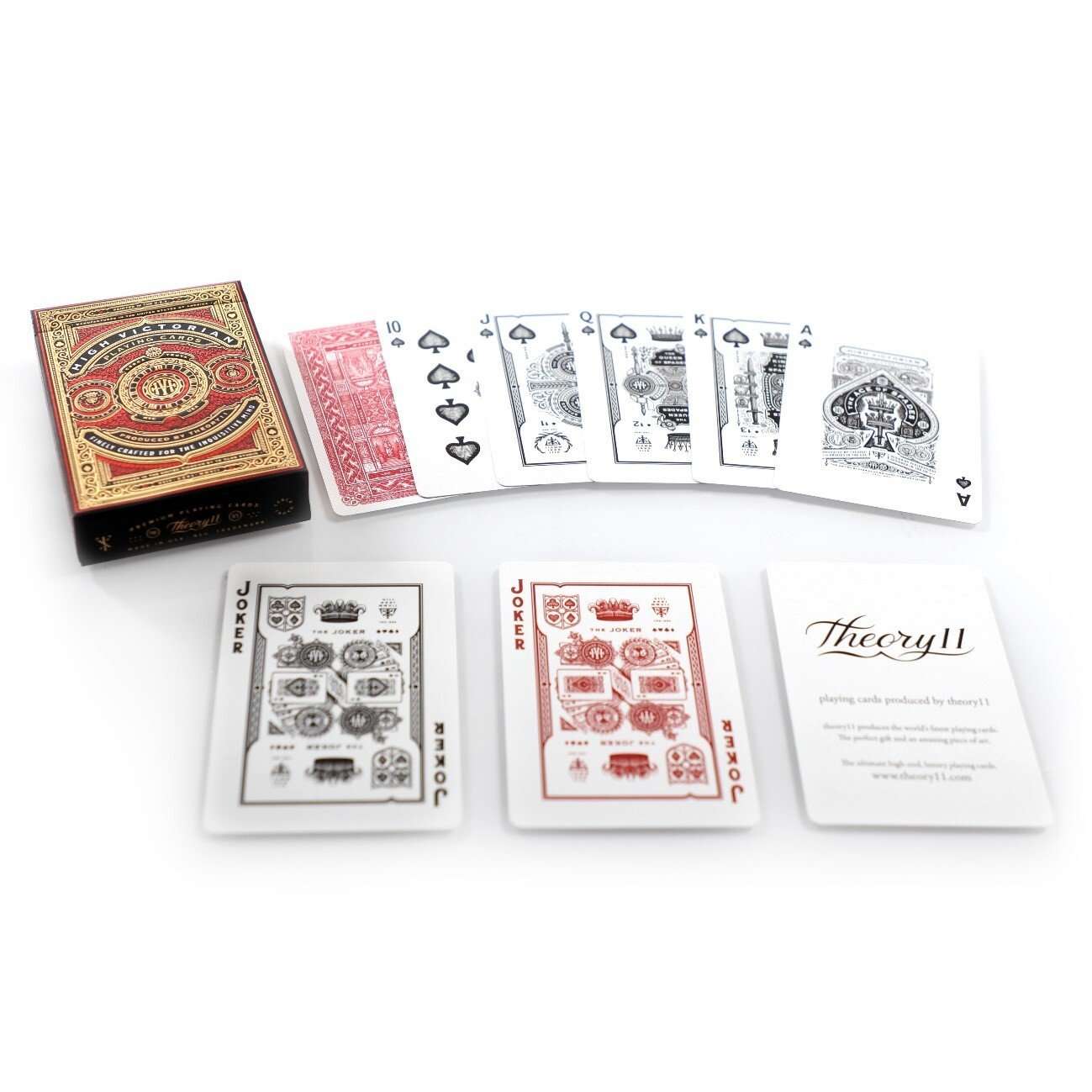 PlayingCardDecks.com-High Victorian Red Playing Cards USPCC