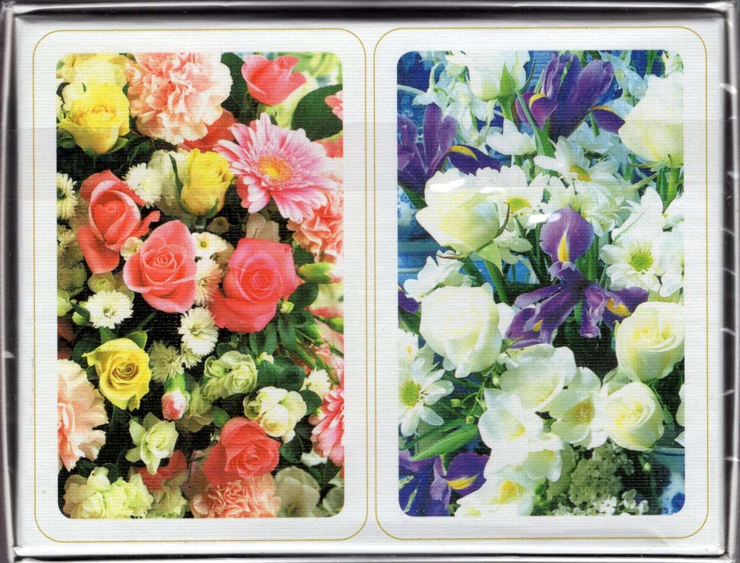 PlayingCardDecks.com-Floral Blue Box 2 Deck Set Bridge Playing Cards Piatnik