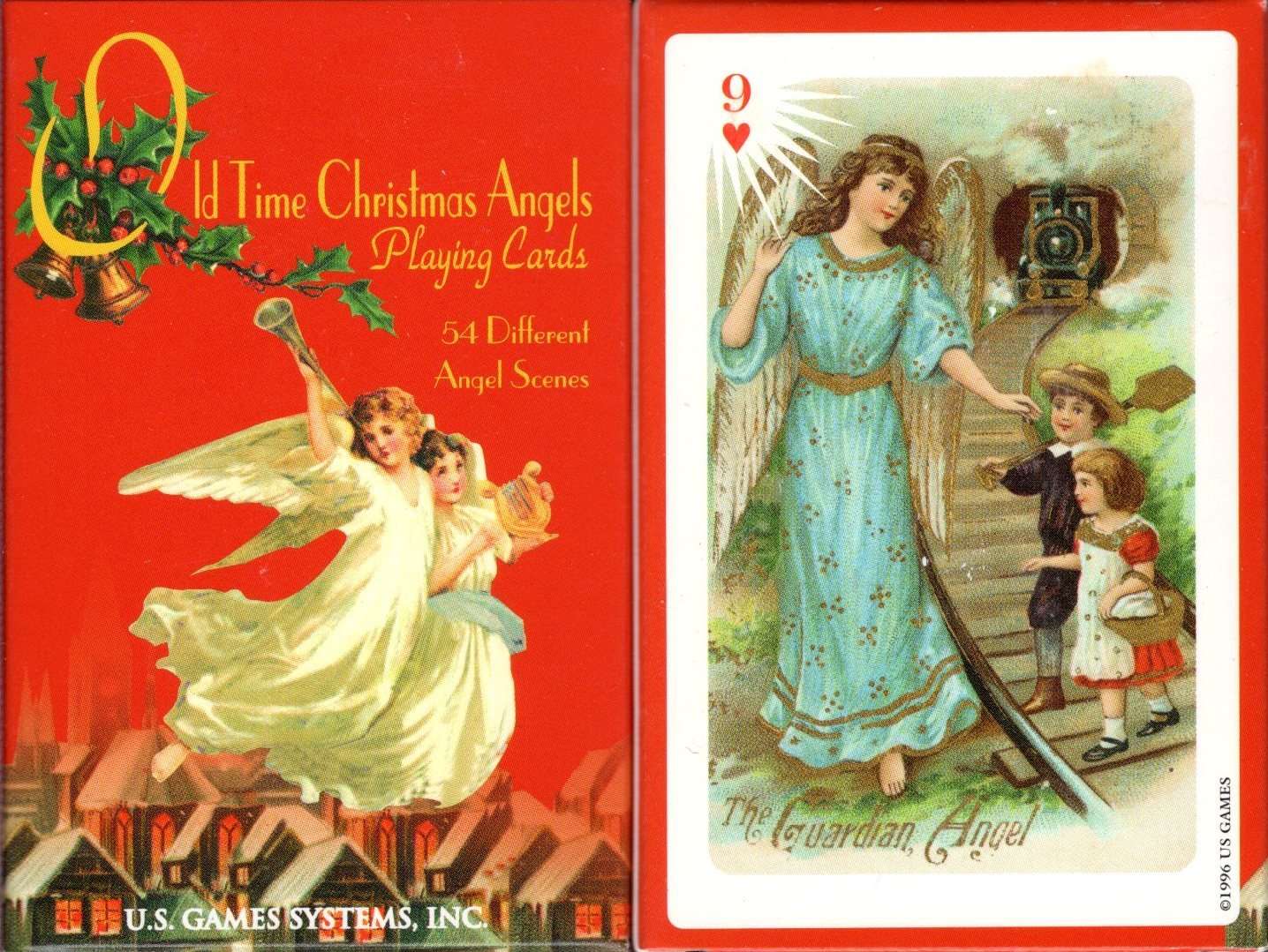 Old Time Christmas Angels Playing Cards USGS