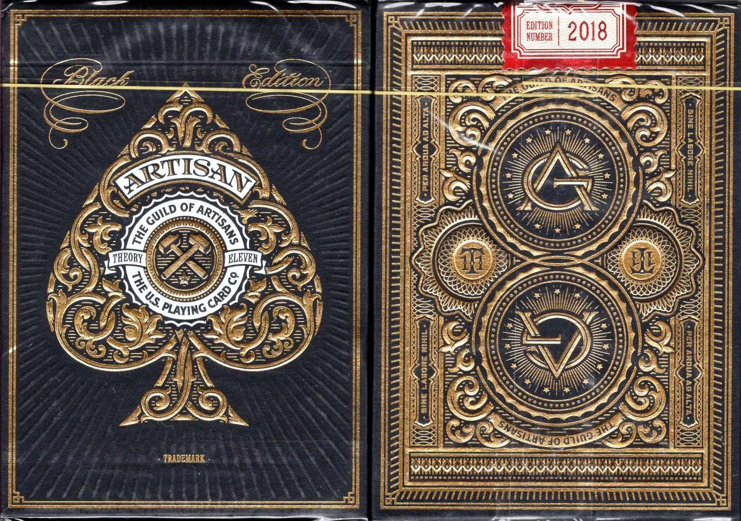 PlayingCardDecks.com-Artisan Black Playing Cards USPCC