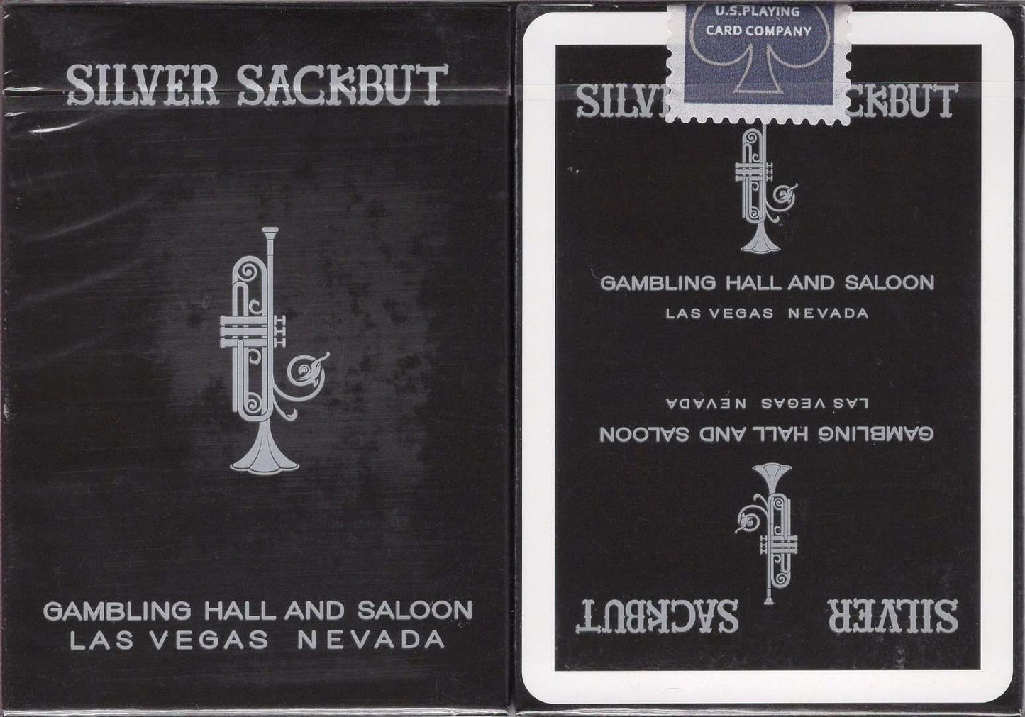 PlayingCardDecks.com-Silver Sackbut Playing Cards USPCC: Black