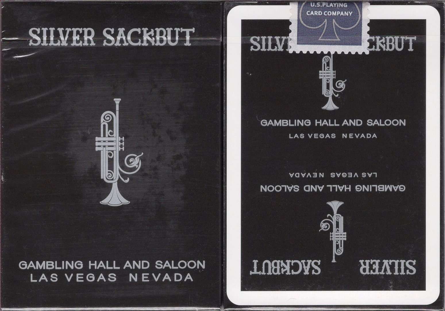 PlayingCardDecks.com-Silver Sackbut Playing Cards USPCC: Black