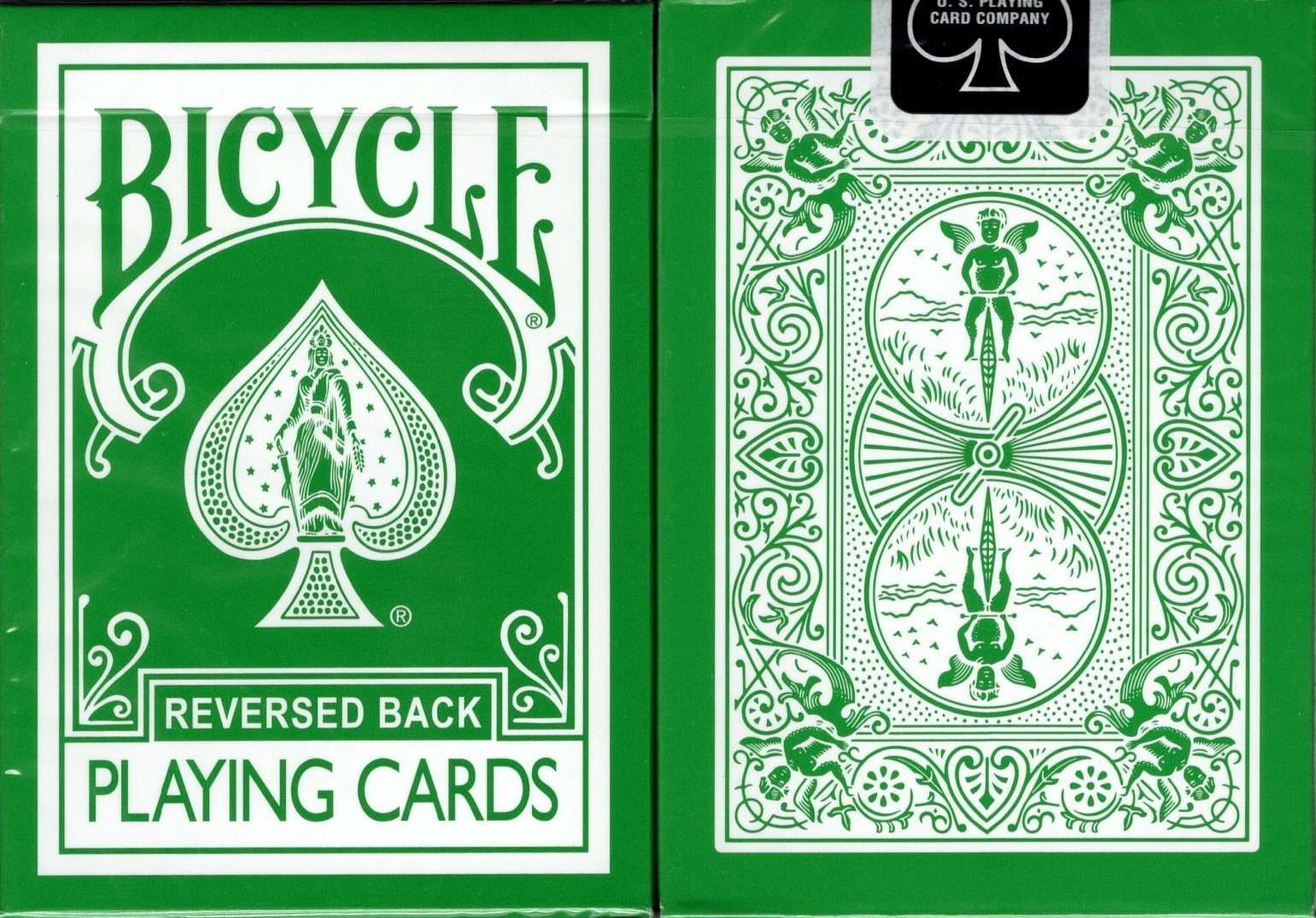 Green Reversed Rider Back v2 Bicycle Playing Cards