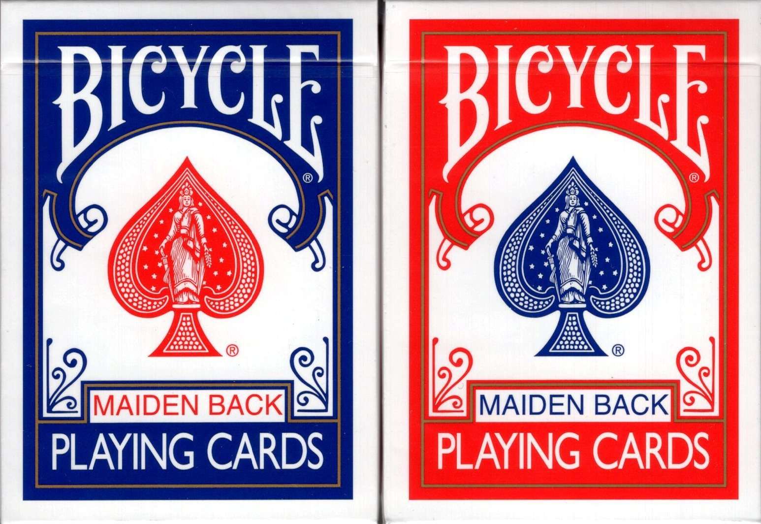 PlayingCardDecks.com-Marked VF Maiden Back Bicycle Playing Cards - Blue & Red