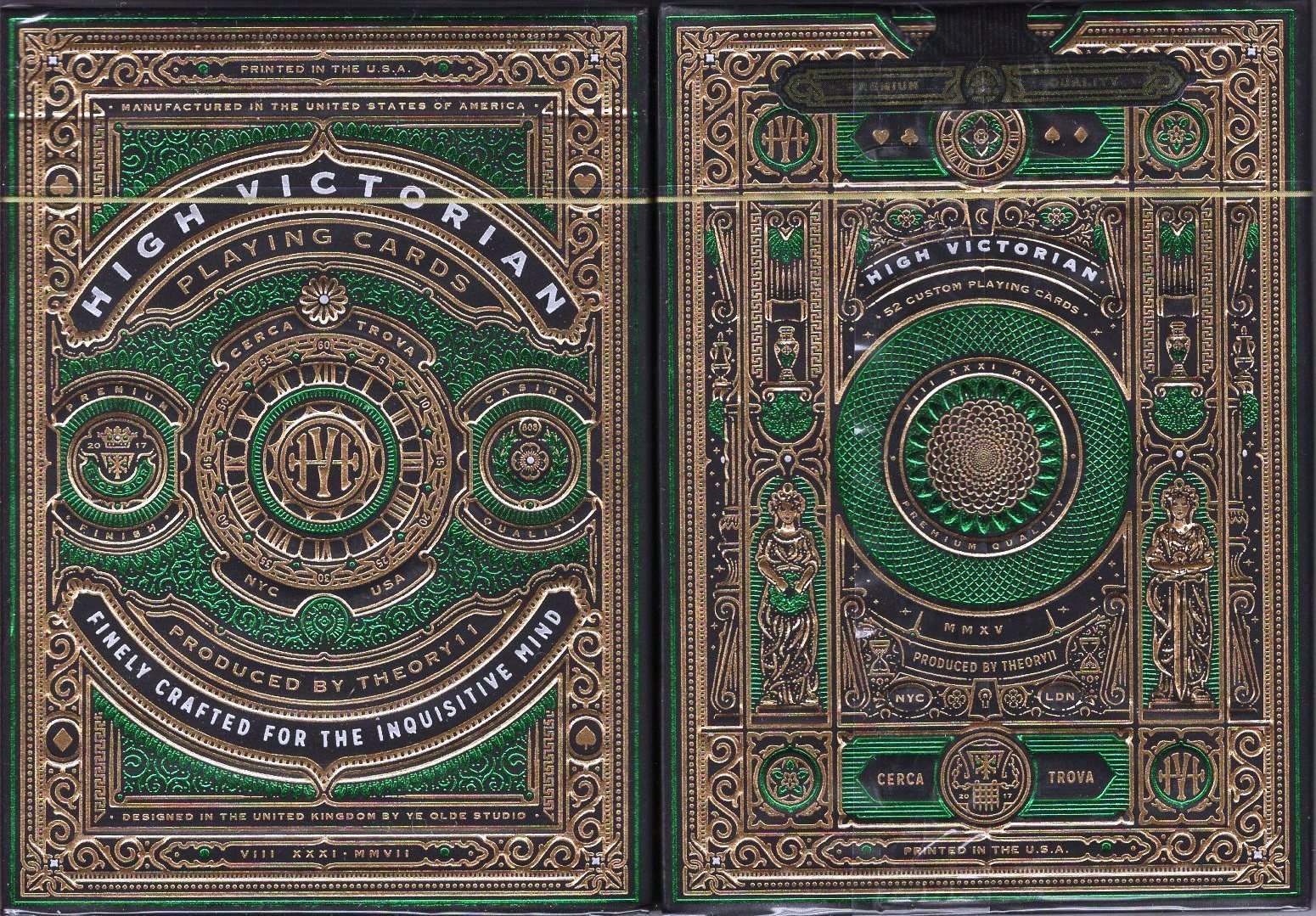 High Victorian Green Playing Cards USPCC