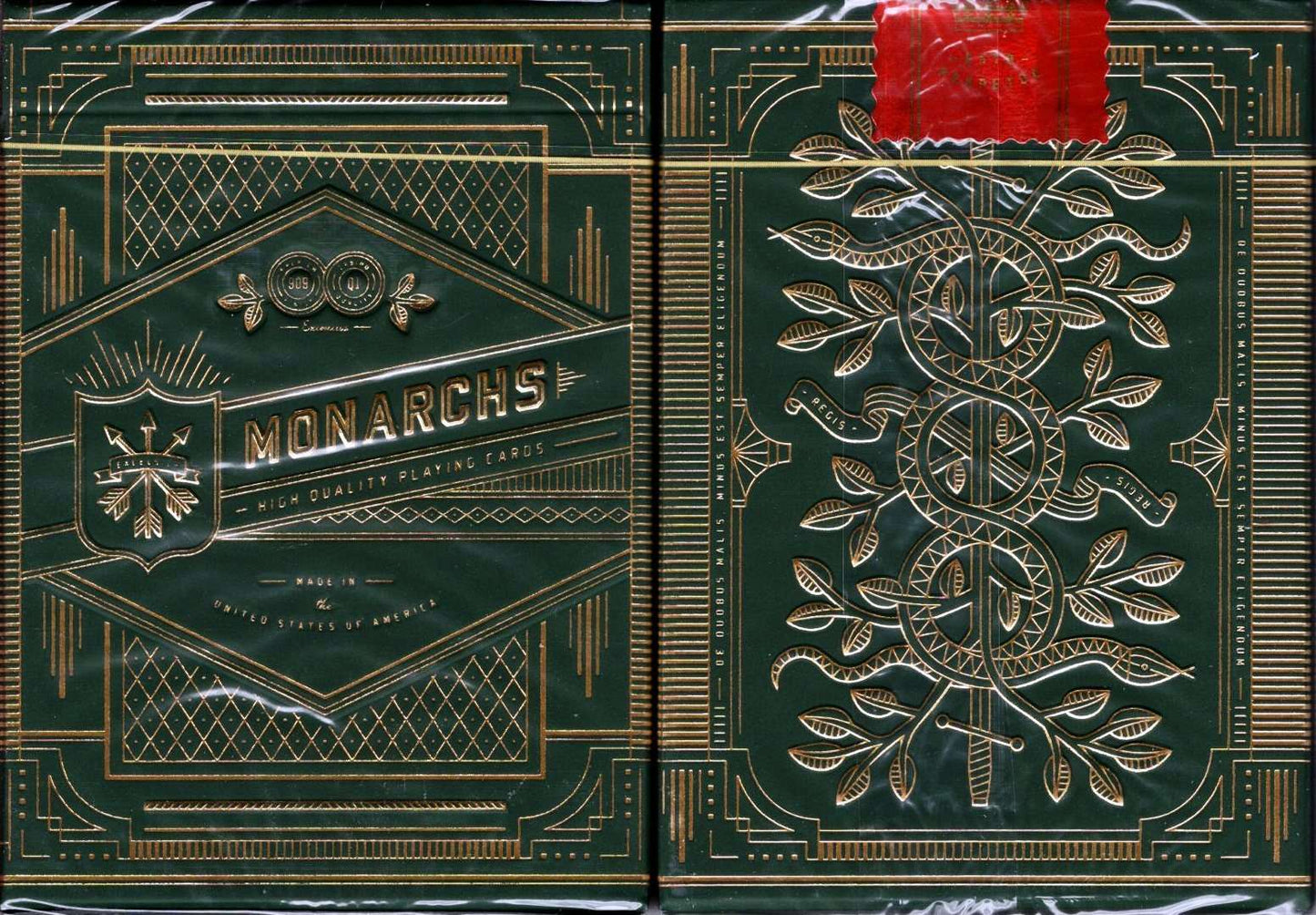 PlayingCardDecks.com-Monarchs Green Playing Cards USPCC