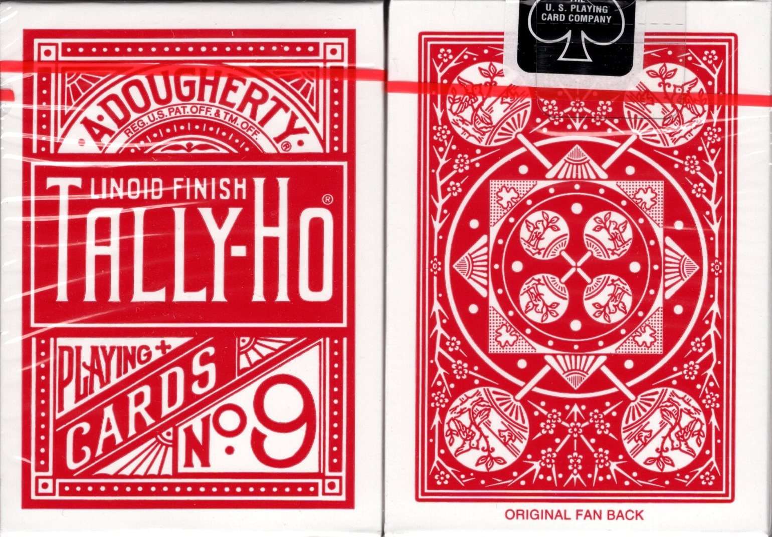US Playing Card Co. Set di 54 schede Tally-Ho Fan (Rosso Posteriore US Playing Card Co. Set di 54 schede Tally-Ho Fan (Rosso Posteriore