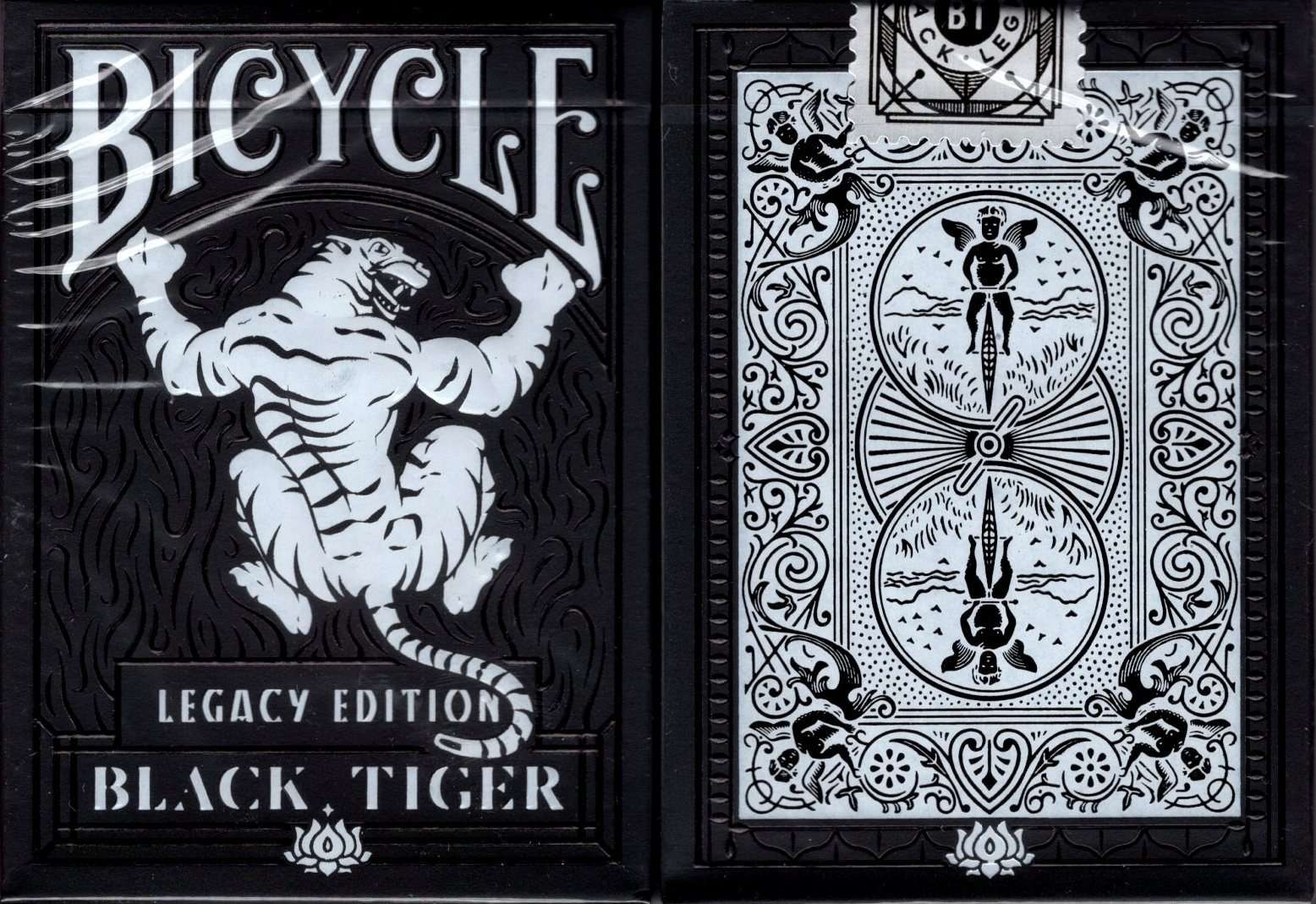 PlayingCardDecks.com-Black Tiger Legacy Playing Cards Poker Size Deck USPCC