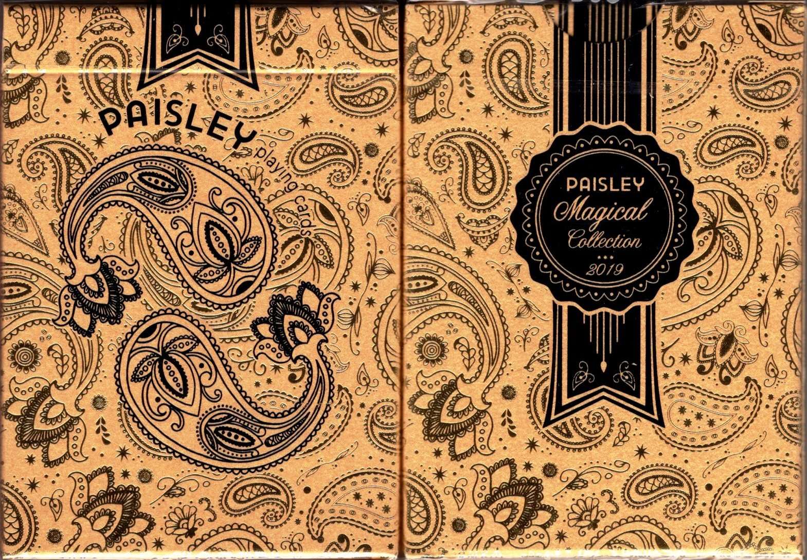 PlayingCardDecks.com-Paisley Magical Marked Playing Cards USPCC: Black (Gold Tuck)