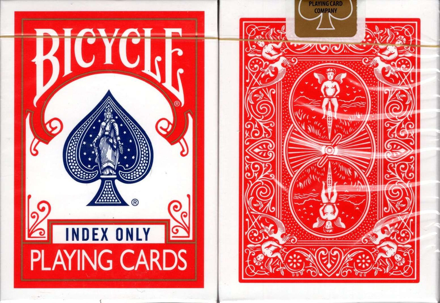 PlayingCardDecks.com-Index Only Gilded Bicycle Playing Cards: Red Deck