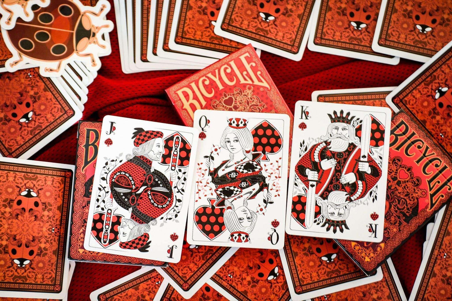 PlayingCardDecks.com-Ladybug Bicycle Gilded Playing Cards