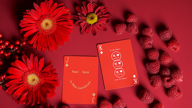 PlayingCardDecks.com-Keep Smiling Red v2 Playing Cards MPC