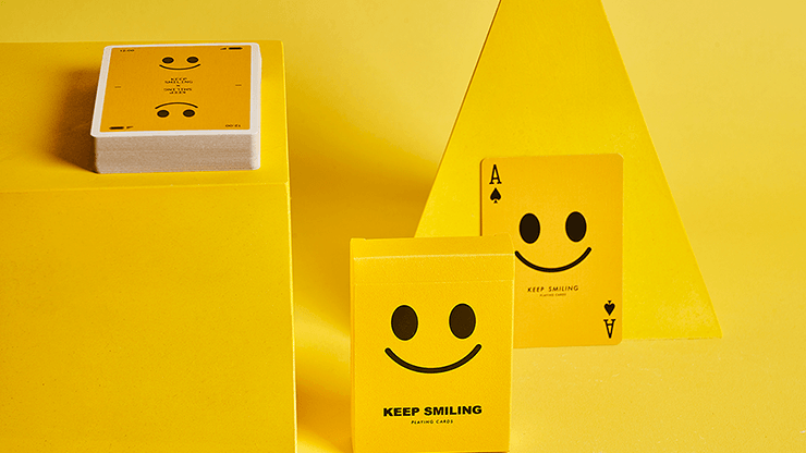 PlayingCardDecks.com-Keep Smiling Yellow v2 Playing Cards MPC