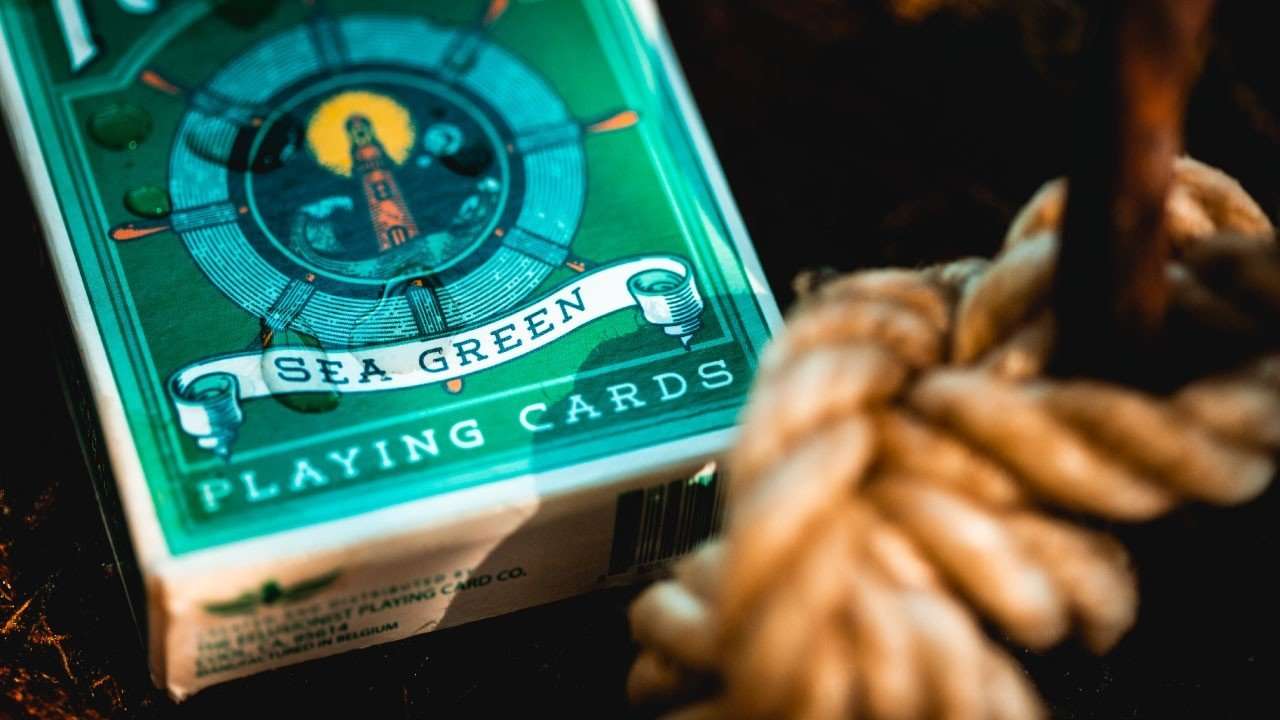 PlayingCardDecks.com-Keepers Sea Green Playing Cards Cartamundi