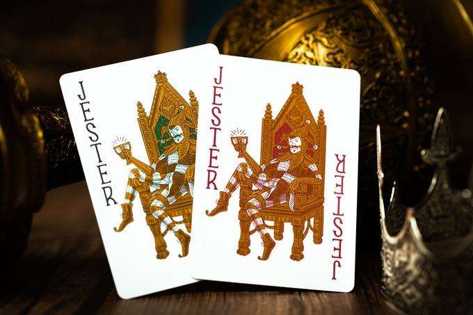 PlayingCardDecks.com-King Arthur Gilded Playing Cards 2 Deck Set