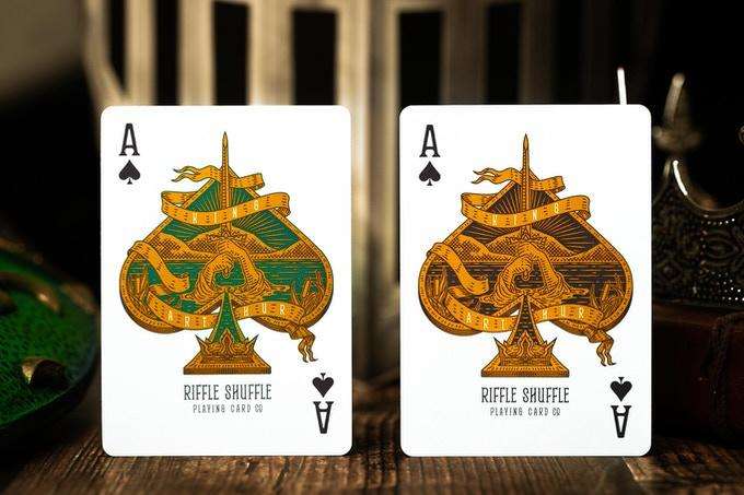 PlayingCardDecks.com-King Arthur Gilded Playing Cards 2 Deck Set