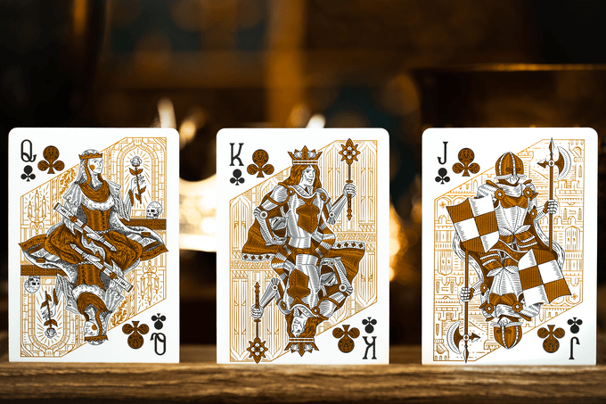 PlayingCardDecks.com-King Arthur Gilded Playing Cards 2 Deck Set