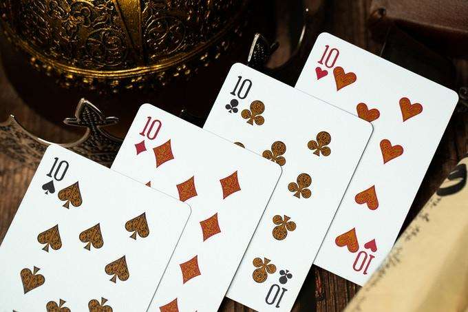 PlayingCardDecks.com-King Arthur Gilded Playing Cards 2 Deck Set