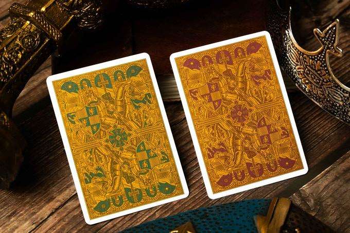 PlayingCardDecks.com-King Arthur Gilded Playing Cards 2 Deck Set