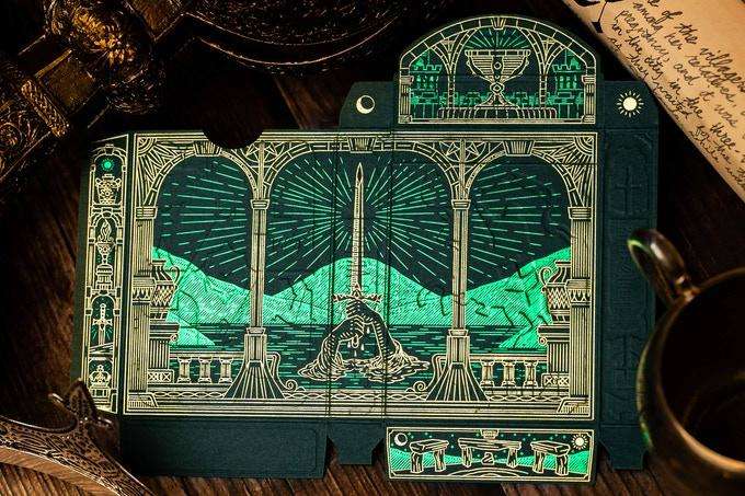 PlayingCardDecks.com-King Arthur Gilded Playing Cards 2 Deck Set