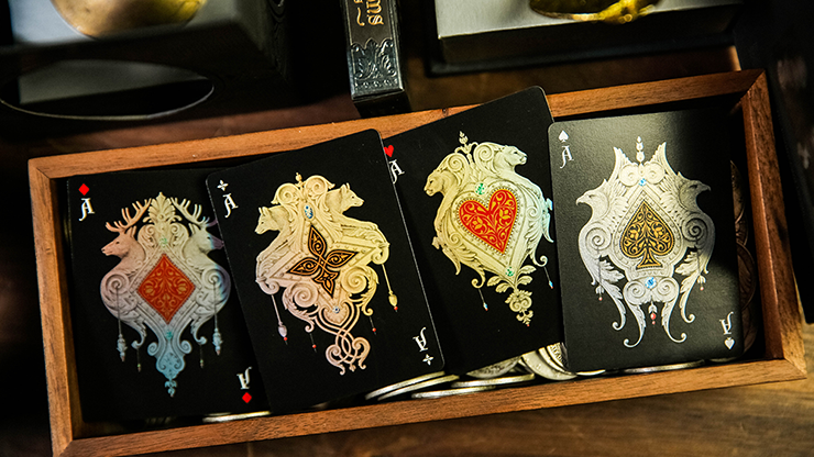 PlayingCardDecks.com-Kingdom Black Pearl Playing Card Collection 2 Deck Set