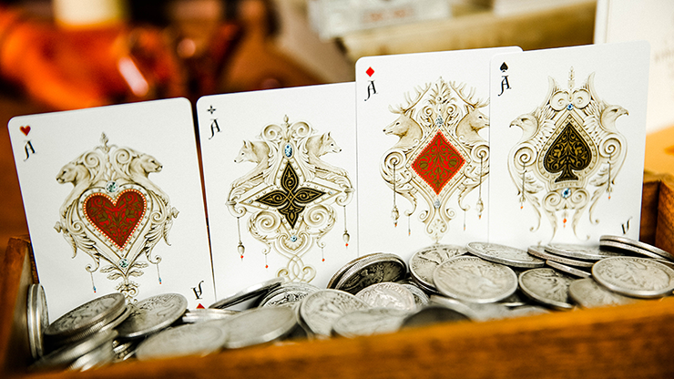 PlayingCardDecks.com-Kingdom Classic Gold Playing Card Collection 2 Deck Set USPCC