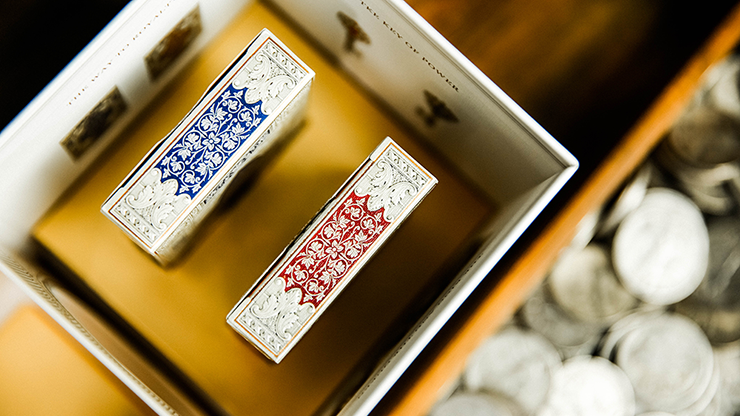 PlayingCardDecks.com-Kingdom Classic Silver Playing Card Collection 2 Deck Set USPCC
