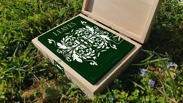 PlayingCardDecks.com-Leaves Wooden Collector's Box Set Playing Cards