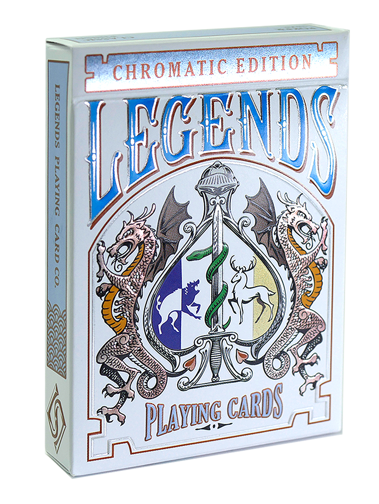 PlayingCardDecks.com-Legends Chromatic & Sterling Playing Cards 2 Deck Set LPCC