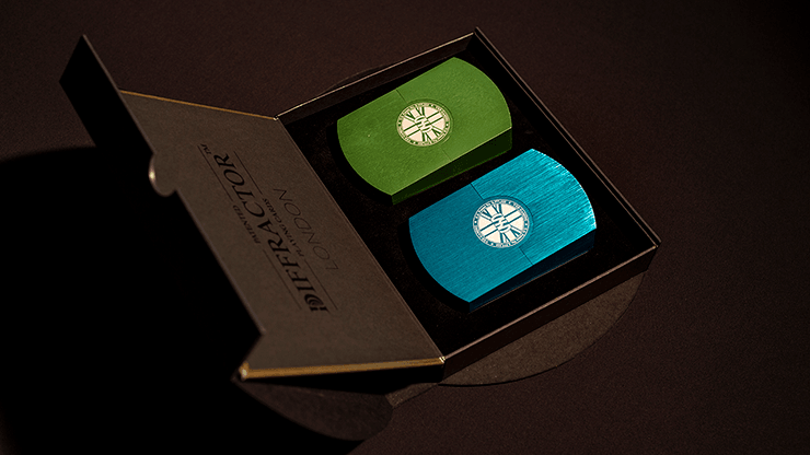 PlayingCardDecks.com-London Diffractor Metal Box Playing Cards 2 Deck Set