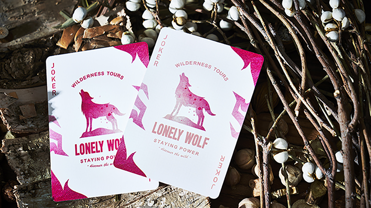 PlayingCardDecks.com-Lonely Wolf Pink Playing Cards USPCC