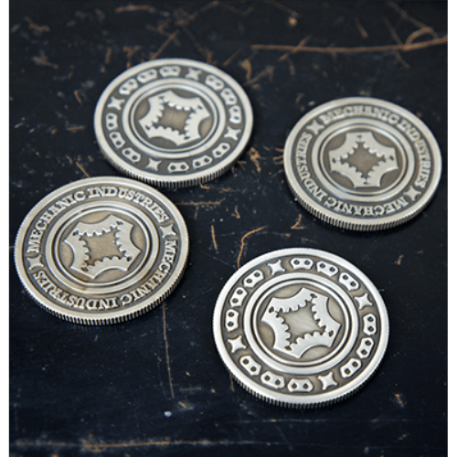 PlayingCardDecks.com-Mechanic Coin Full Dollar Size Gun Metal Grey