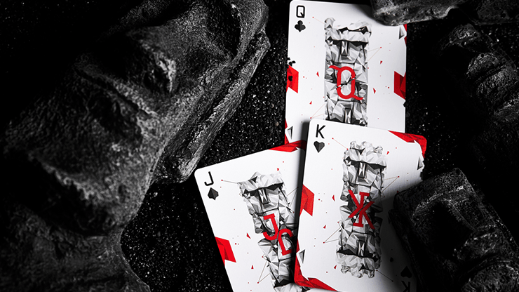 PlayingCardDecks.com-MOAI Red Playing Cards USPCC