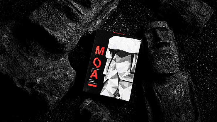PlayingCardDecks.com-MOAI Red Playing Cards USPCC
