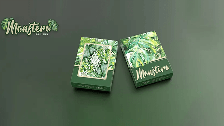 PlayingCardDecks.com-Monstera Green Playing Cards TCC