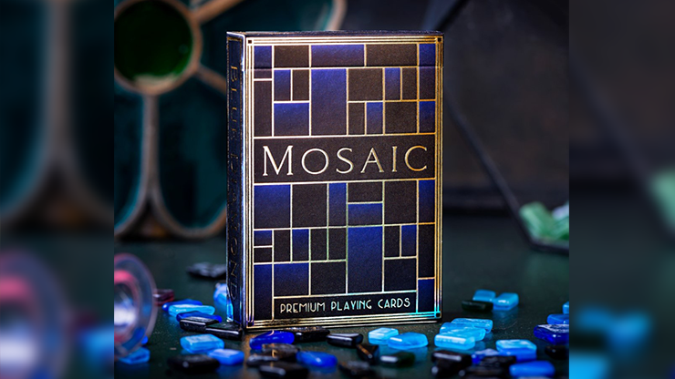 PlayingCardDecks.com-Mosaic Blue Diamond Playing Cards WJPC