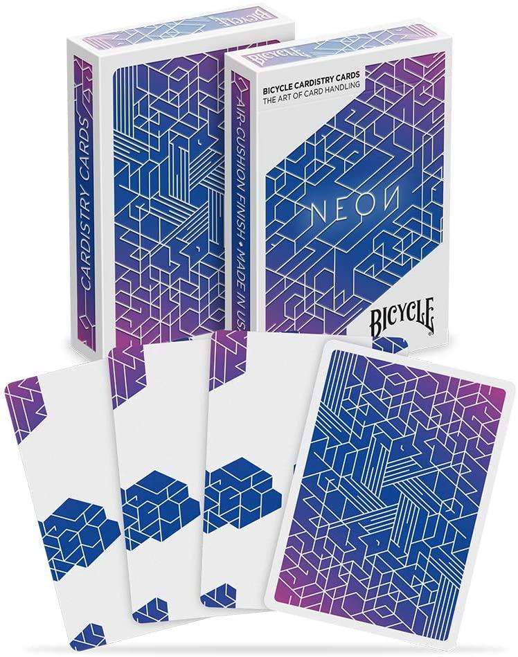 PlayingCardDecks.com-Neon Blue Aurora Bicycle Cardistry Cards