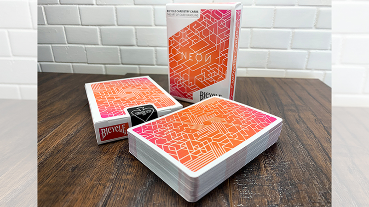 PlayingCardDecks.com-Neon Orange Bump Bicycle Cardistry Cards